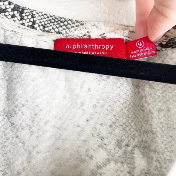 n:philanthropy Leonardo Twist Hem T Shirt Snake Cotton Mini Dress Medium Casual - Picture 4 of 5